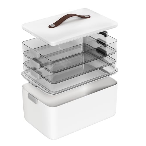 MOPALL 4-Tier Craft Organizer Storage Box for Art Supplies & Sewing