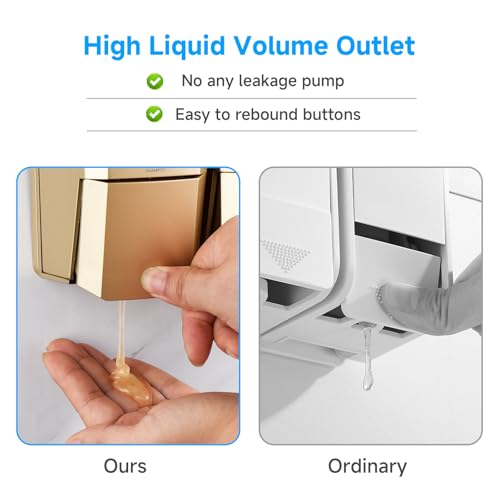 Gold 3 Chamber Shower Dispenser - Wall-Mounted No Drill Shampoo Conditioner