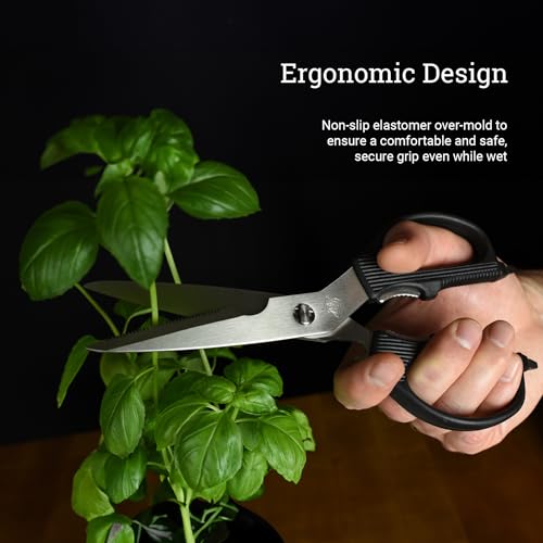 Multi-Purpose Kitchen Shears with Bone Notch & Bottle Opener - Heavy Duty Scissors