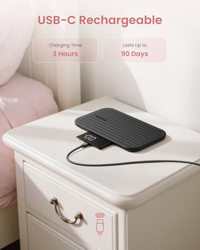 RENPHO Travel Scale with Mirror, Rechargeable, LED Display, 8.98x5.28 Inches