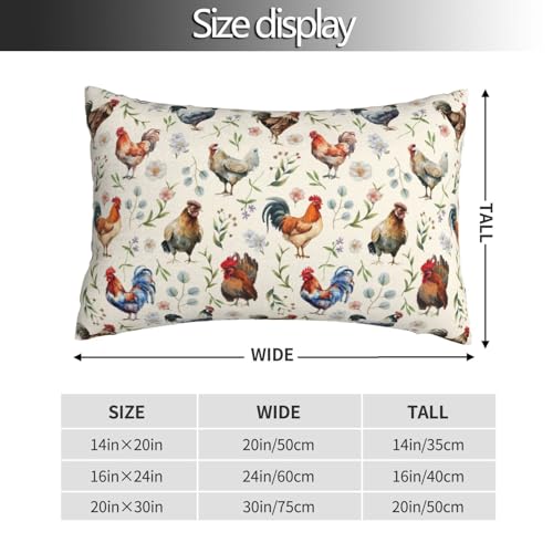 Cozy Cute Chicken Pillow Cases 20"x30", Standard Size Pillow Covers with Hidden Zipper, Soft Decorative Pillow Protectors for Bed, Sofa, Car, Kids Room