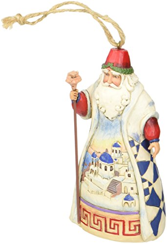 Enesco Jim Shore Heartwood Creek Greek Santa Ornament - Handcrafted 4.5" Christmas Decor