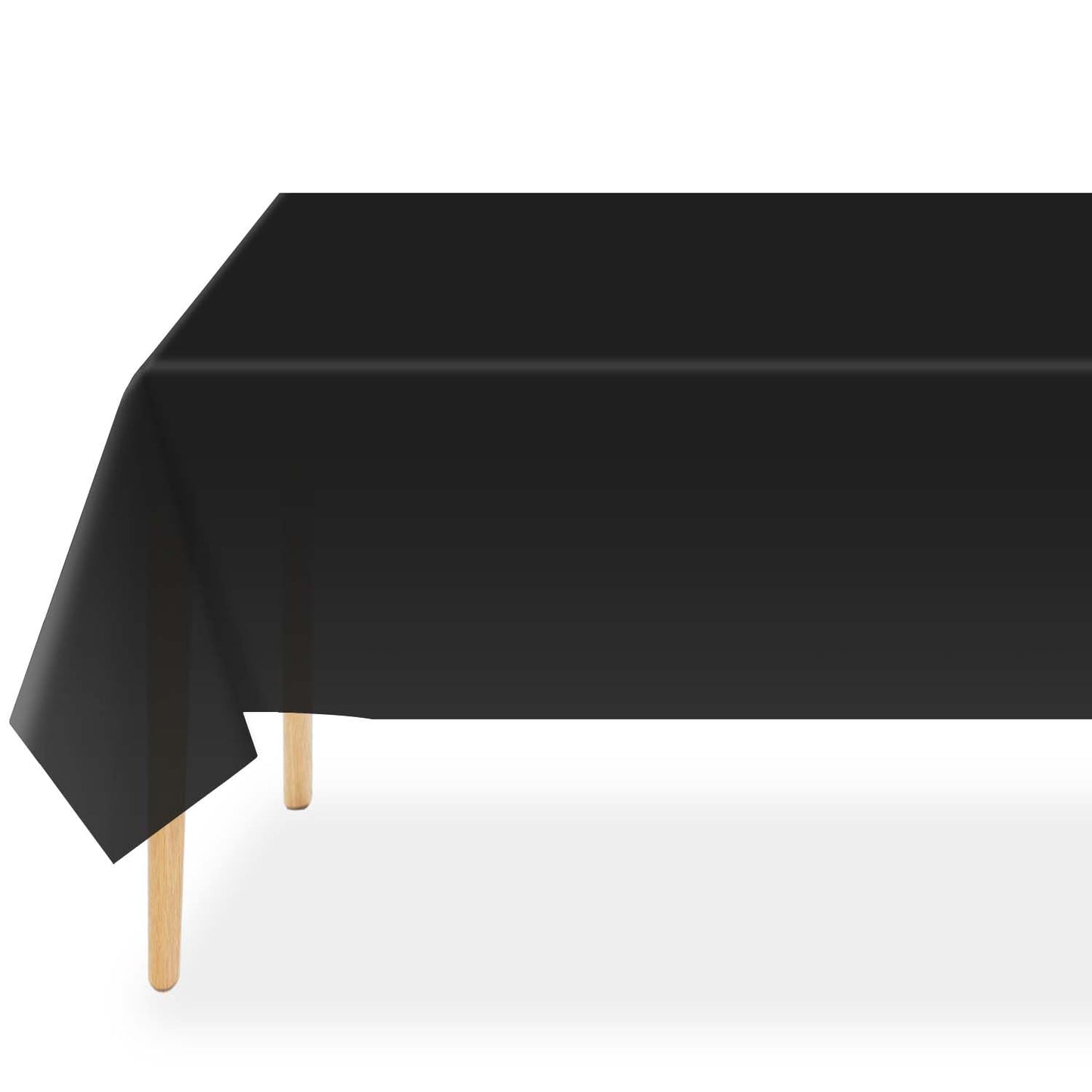 QIKSION Black Plastic Table Cloth Disposable 6 Pack, 54 x 108 Inch Tablecloths for Party, Graduation, Halloween Decorations, Rectangle Table Cover