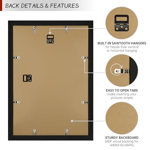 13x19 Wall & Tabletop Picture Frame with Mat and Plexiglass - Horizontal & Vertical Display