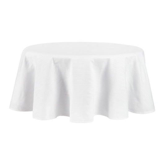 Martha Stewart Honeycomb Modern Farmhouse Tablecloth, White, 70" Round