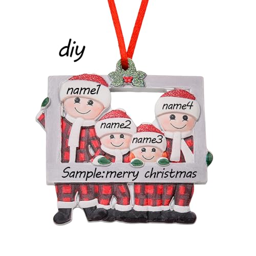 Personalized Family Christmas Ornaments of 4 Tree Photo Frame Holiday
