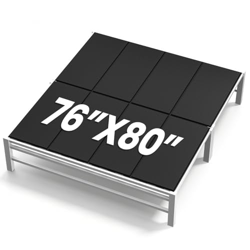 76x80 Inch King Size Folding Bunkie Board - Black Mattress Support