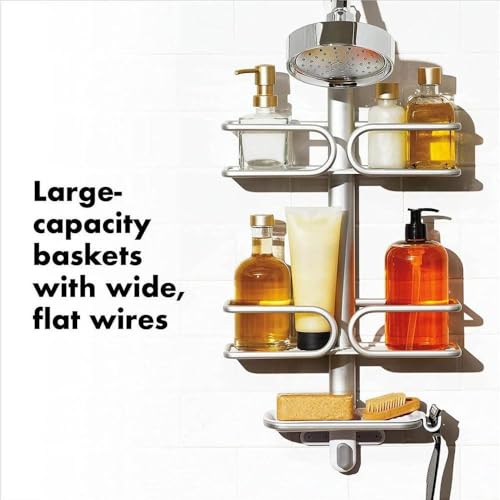 OXO Good Grips Aluminum 3-Tier Shower Caddy - Rustproof Bathroom Organizer