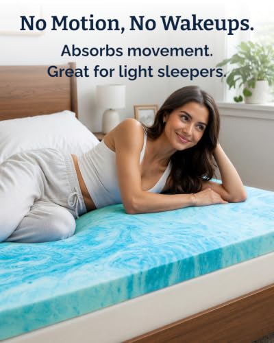 Queen Memory Foam Mattress Topper 3 Inch Cooling Gel Pad - Balances Comfort & Support