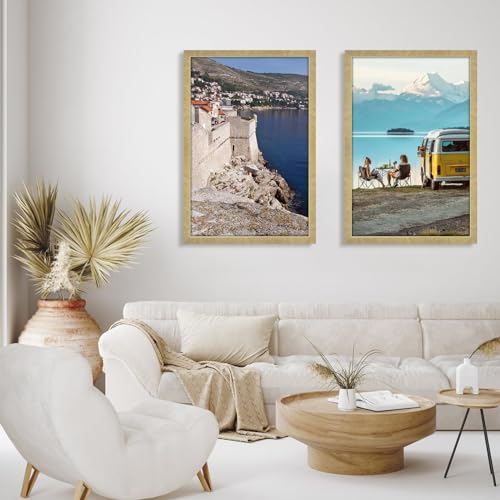 HLiWEGNS Matte Gold 24x36 Poster Frame for Wall Gallery Display, Plexiglass, Single