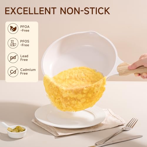 JEETEE 23-Piece White Non-Stick Aluminum Cookware Set for Kitchen, PFOA-Free