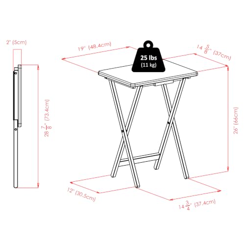 Winsome Alex Set of 4 Foldable Snack Tables with Storage Rack - Oyster Gray