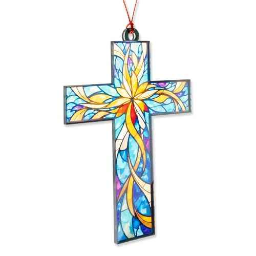 Cross Christmas Ornaments 2025, Jesus Christmas Decorations, Cross Ornament for Tree, Religious Gifts for Women, Nativity Cross Christian Gift for Xmas Holiday Church, Bible Gifts, Grace, New Year