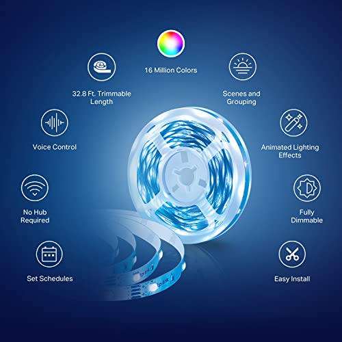 Kasa Smart LED Light Strip RGB 32.8ft Multicolor - WiFi App & Voice Control