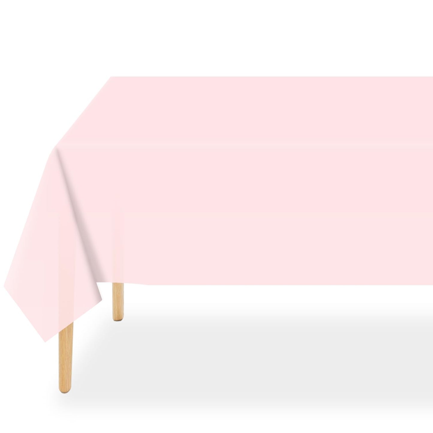 QIKSION Pink Plastic Table Cloth Disposable 2 Pack, 54 x 108 Inch Tablecloths for Valentines, Easter, Mothers Day Decorations, Baby Shower Birthday Party, Rectangle Table Cover