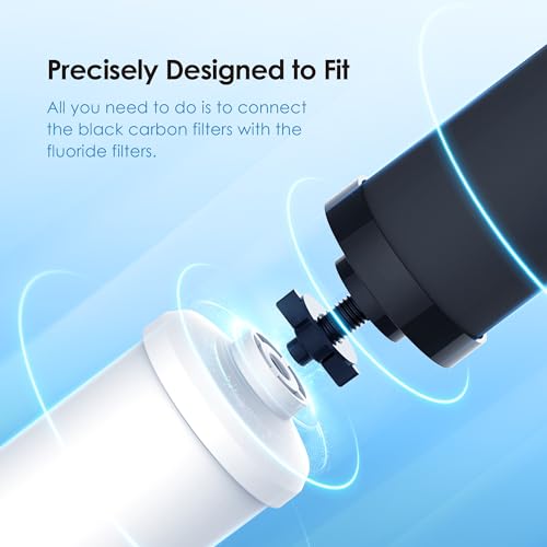 Waterdrop Gravity Water Filter Set with 2 Carbon & 2 Fluoride Filters - Compatible with Berkey & Waterdrop Systems