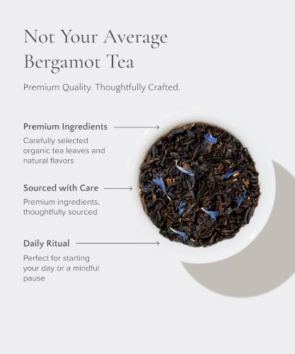 Organic Earl Grey Cream Tea Bags - 50 Pyramid Sachets for Premium Tea Experience