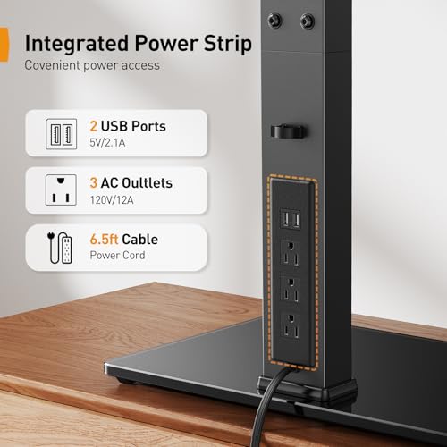 32-80 Inch TV Stand Mount with Power Outlet and Swivel - Fits Up to 99 lbs