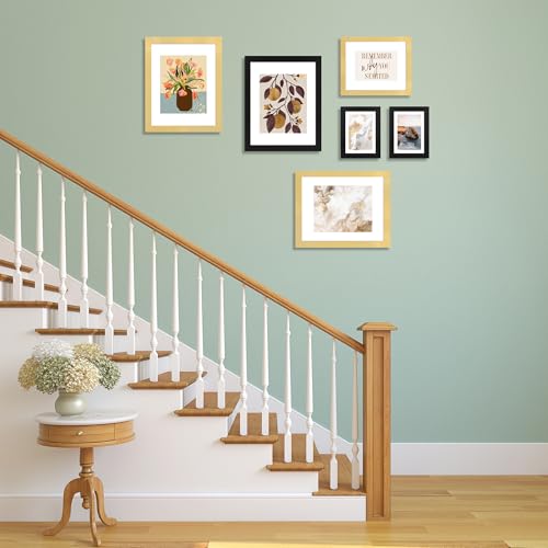 SZYUU Black 11x14 Inch Picture Frame Set of 4 with Real Glass Wall Mount