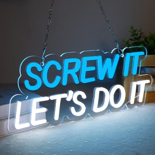 SCREW IT LET'S DO Neon Signs for Wall Decor Lights Bedroom Led
