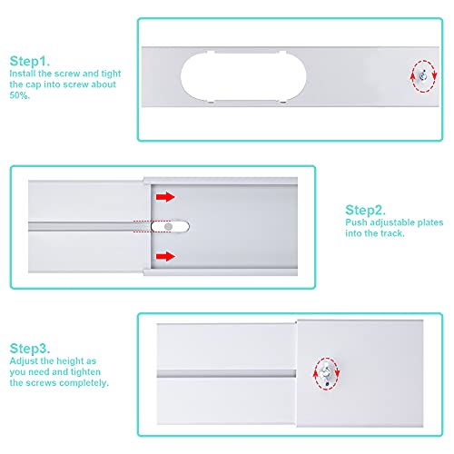 Portable AC Window Vent Kit with 59-Inch Exhaust Hose for Sliding Windows - Universal Fit