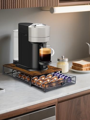 Sedegn Rustic Brown Nespresso Vertuo Pod Holder Organizer for 56 Small & 28 Large Pods