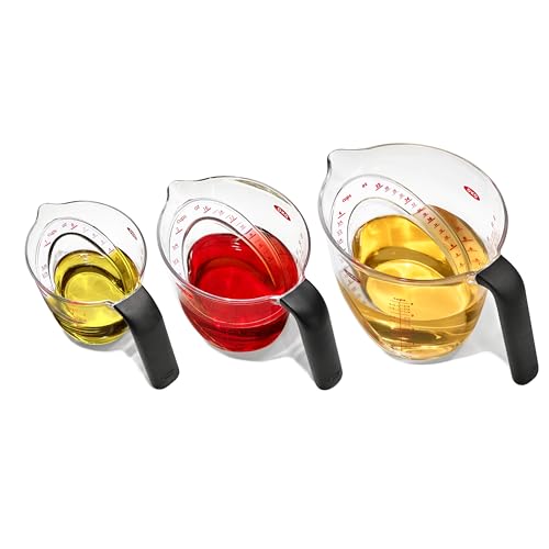Measuring Cups Set - Angled 3-Piece Kitchen Liquid Measuring Spoons - Multi Size
