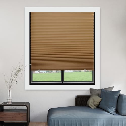 MYshade 6 Pack Brown Temporary Window Shades 36"W x 72"H - No Tools Easy Install