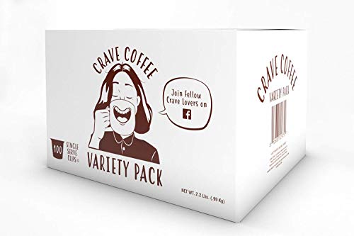 Crave Beverages Flavored Coffee Pods Sampler - 100 Count Variety Pack, Compatible with 2.0 K-Cup Brewers