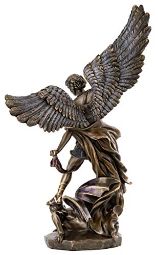 Archangel St. Michael Statue - 14.5-Inch Cold Cast Bronze Religious Figurine