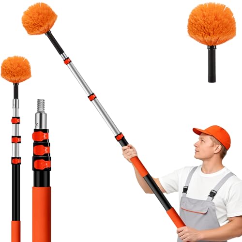 12ft Heavy-Duty Cobweb Duster with 20ft Reach Extension Pole - PuliKit