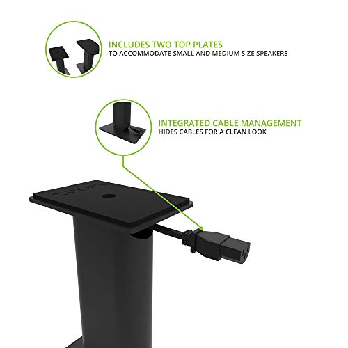 Desktop Speaker Stands for 2-4 Inch Bookshelf & Studio Monitors - Black Pair (Variation: 2-4" Speakers | Upto 30lb)