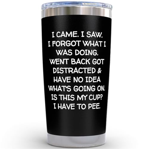 KLUBI 20oz Black Funny Retirement Tumbler - Humorous Birthday Gift for Seniors
