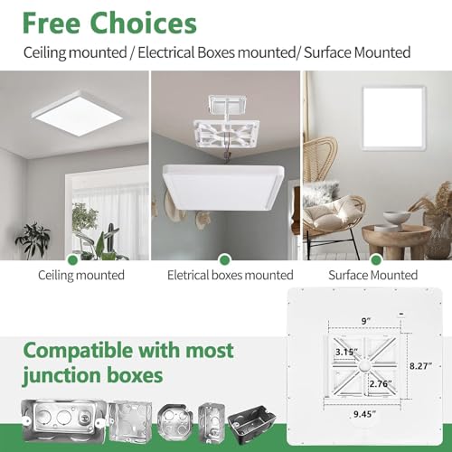 FY WISDOM FLY LIGHTING 20 Inch LED Flush Mount Ceiling Light 45W 4500LM 3CCT White 2-Pack
