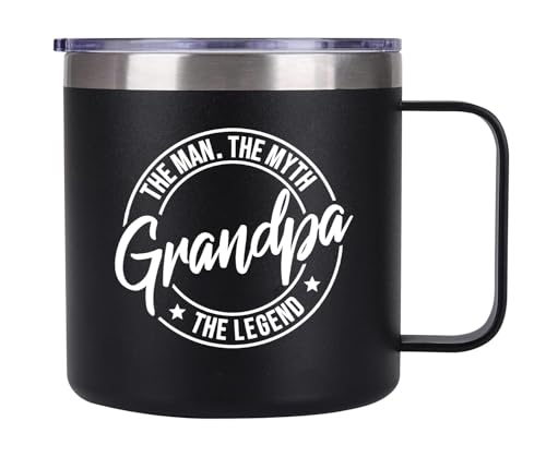 Best Grandpa Ever Stainless Steel Travel Mug - 14 Oz Dad Gift