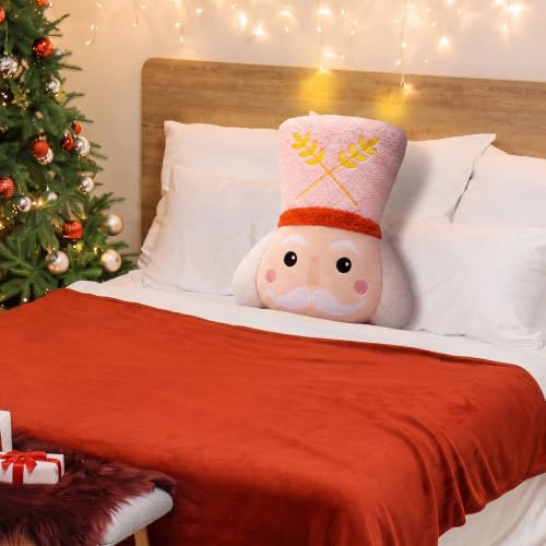 Pink Nutcracker Throw Pillow by Chunful – Christmas Decor 14.5 x 13 in