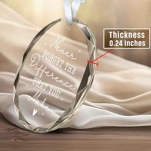 Thank You Gifts for Women Men - Christmas Appreciation Gifts for Coworkers, Teacher, Boss, Nurse, Employee, Friend, Office, Pastor - Bosses Day Gift for Women Men - Glass Christmas Ornaments 2025