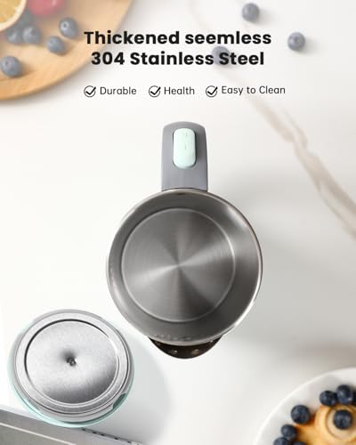 WTJMOV Green 0.8L Electric Kettle - Portable Stainless Steel Tea & Hot Water Boiler
