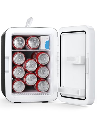 Antarctic Star 10L Compact Mini Fridge - Black Portable Cooler for Food, Drinks & Makeup
