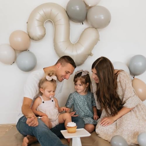 Cream Number 22 Balloon 40 inch, 22 Number Balloons, 22nd Cream Birthday Decorations, 22 Year Old Women Men White Party Supplies