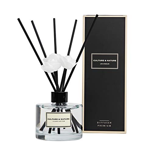Culture & Nature 6.7oz Clean Cotton Reed Diffuser Set Home Fragrance with Sticks