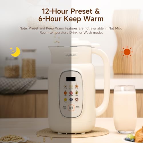 Joydeem 46oz Nut Milk Maker Machine with Adjustable Temp, Auto Clean, Plant-Based Blender