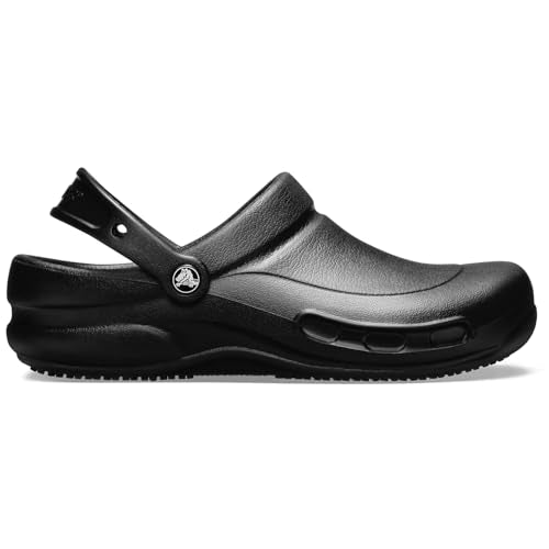 Unisex Crocs Bistro Work Clogs - Enclosed Toe Slip-Resistant Shoes - Black, Size 11 Women/9 Men