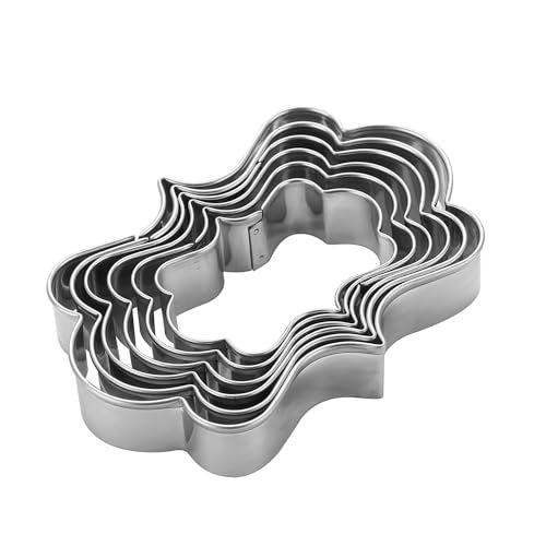 MrCookie Plaque Shaped Cookie Cutters Set - 6 Stainless Steel Nesting Baking Tools, Variation 2