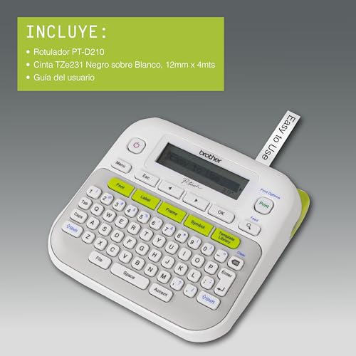 Brother P-touch PTD210 Label Maker - Easy Home & Office Monochrome Printer