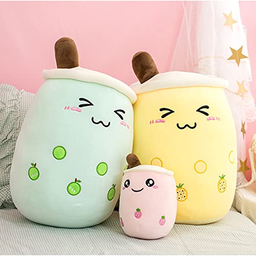 Boba Plushie, 9.4 in Boba Plush Pillow Toy Hugging Pillow Gifts for Kids, Valentine, Christmas (Pink Strawberry)