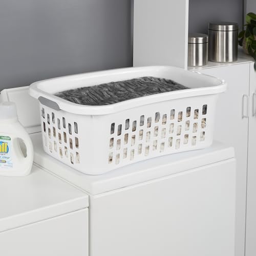 Sterilite HipHold Laundry Basket 1.5 Bushel White 6 Pack - Rectangle Clothes Hampers