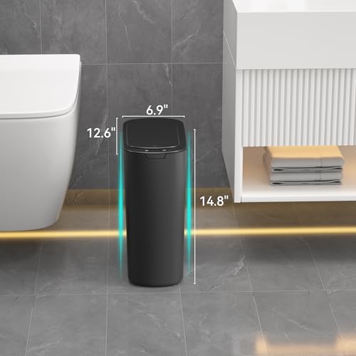 LJIACLEA Black 5 Gallon Motion Sensor Touchless Trash Can with Lid