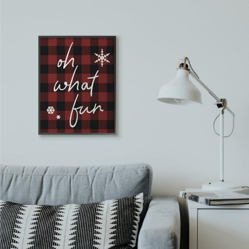 Christmas Holiday Red Plaid Word Art, 24 x 30 Inch Framed Giclée Print