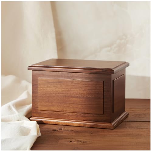Walnut Wooden Cremation Urn for Adults - Handcrafted Ashes Container